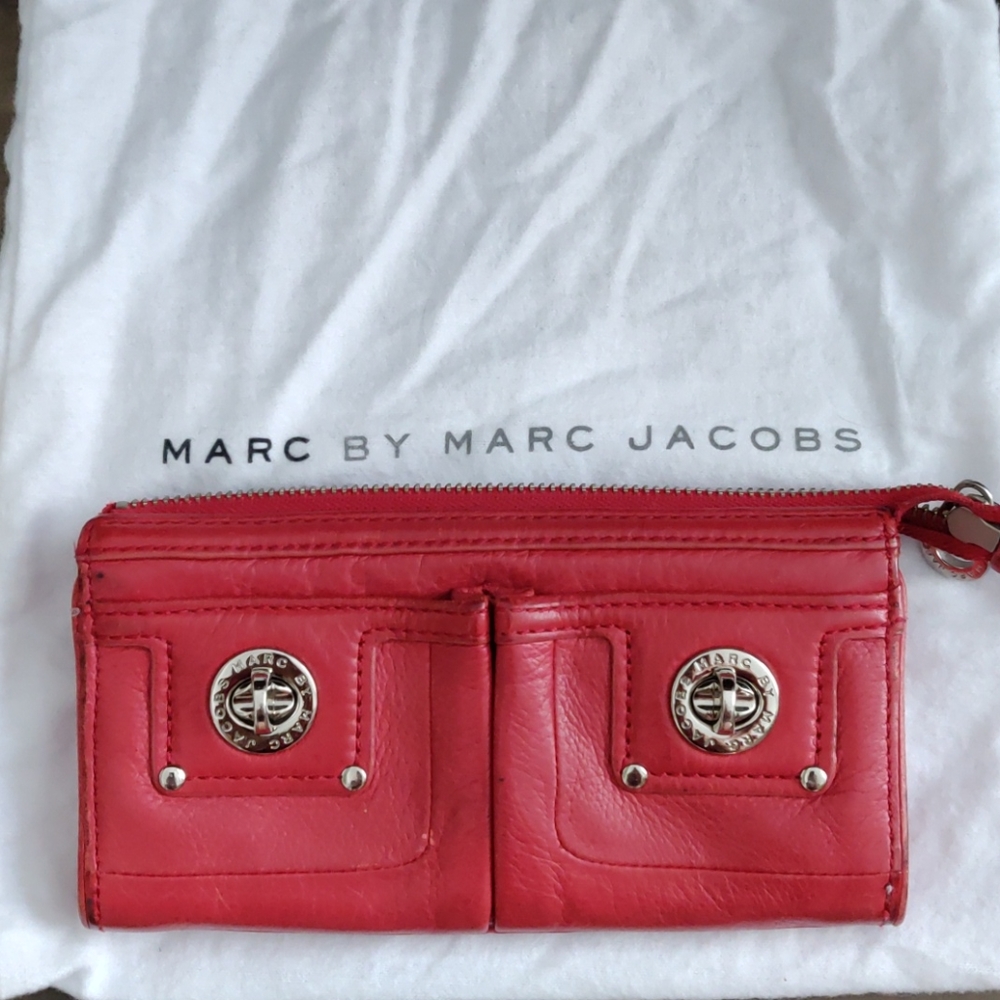 Marc by Marc Jacobs Red Leather Large Wallet